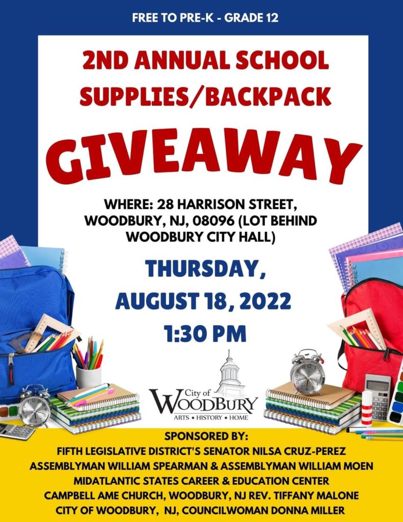 Woodbury 2nd Annual School Supplies Giveaway NJ Heartland NJ Heartland